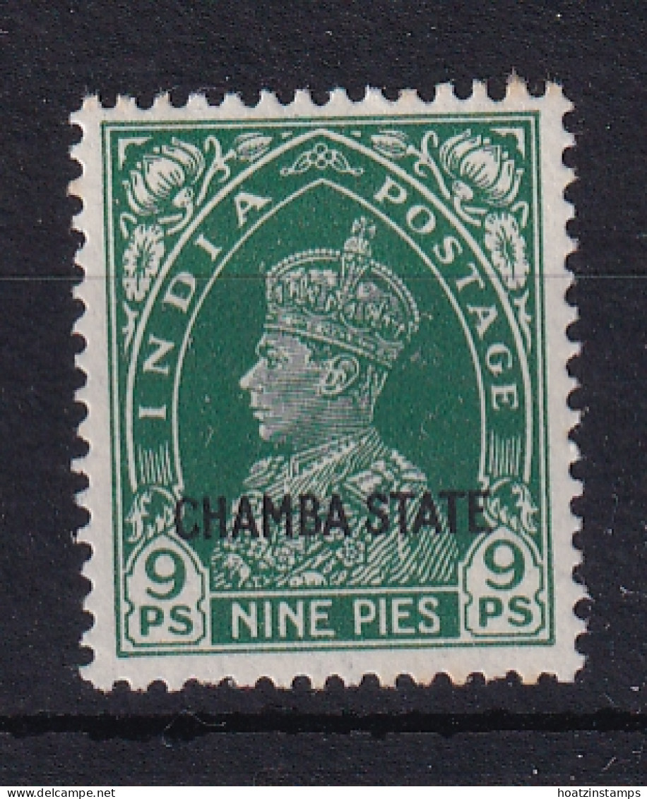 India - Chamba: 1938   KGVI 'Chamba State' OVPT   SG84    9p      MH - Chamba