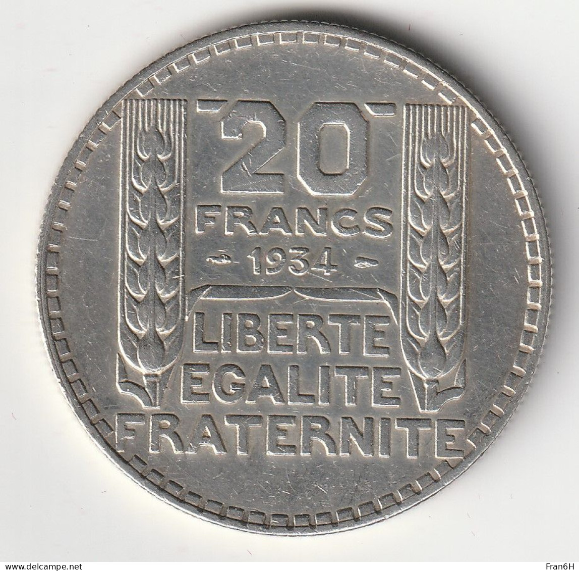 20 Francs Turin Argent 1934 - Silver - - 20 Francs