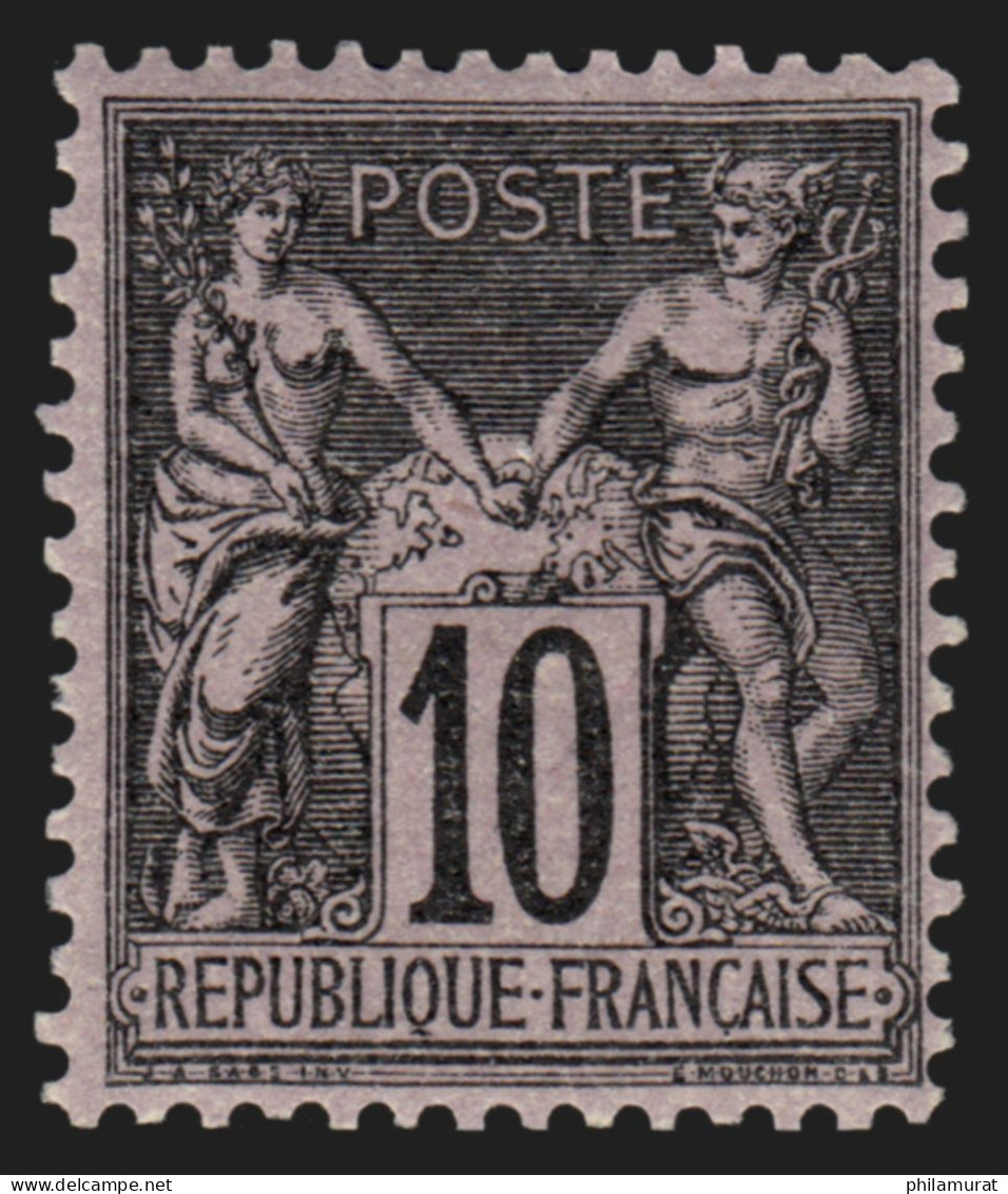 N°103, Sage 10c Noir Sur Lilas (N Sous B), Neuf * Avec Charnière - TB - 1898-1900 Sage (Tipo III)