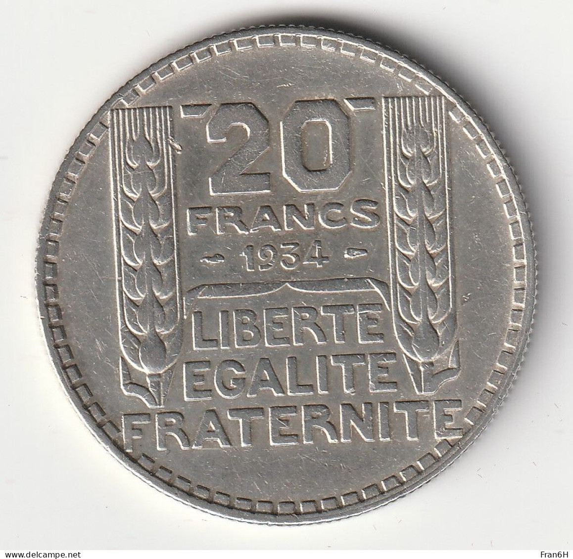 20 Francs Turin Argent 1934 - Silver - - 20 Francs