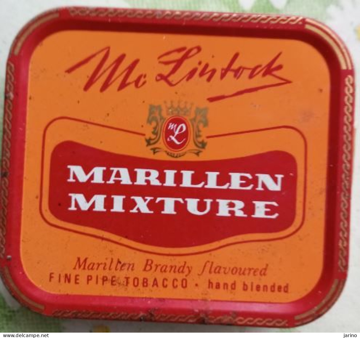 Ancient Empty Metal Tobacco Box Mc Lintock MARILLEN MIXTURE, Made In Deutschland, 10 X 8 X 3 Cm - Boites à Tabac Vides