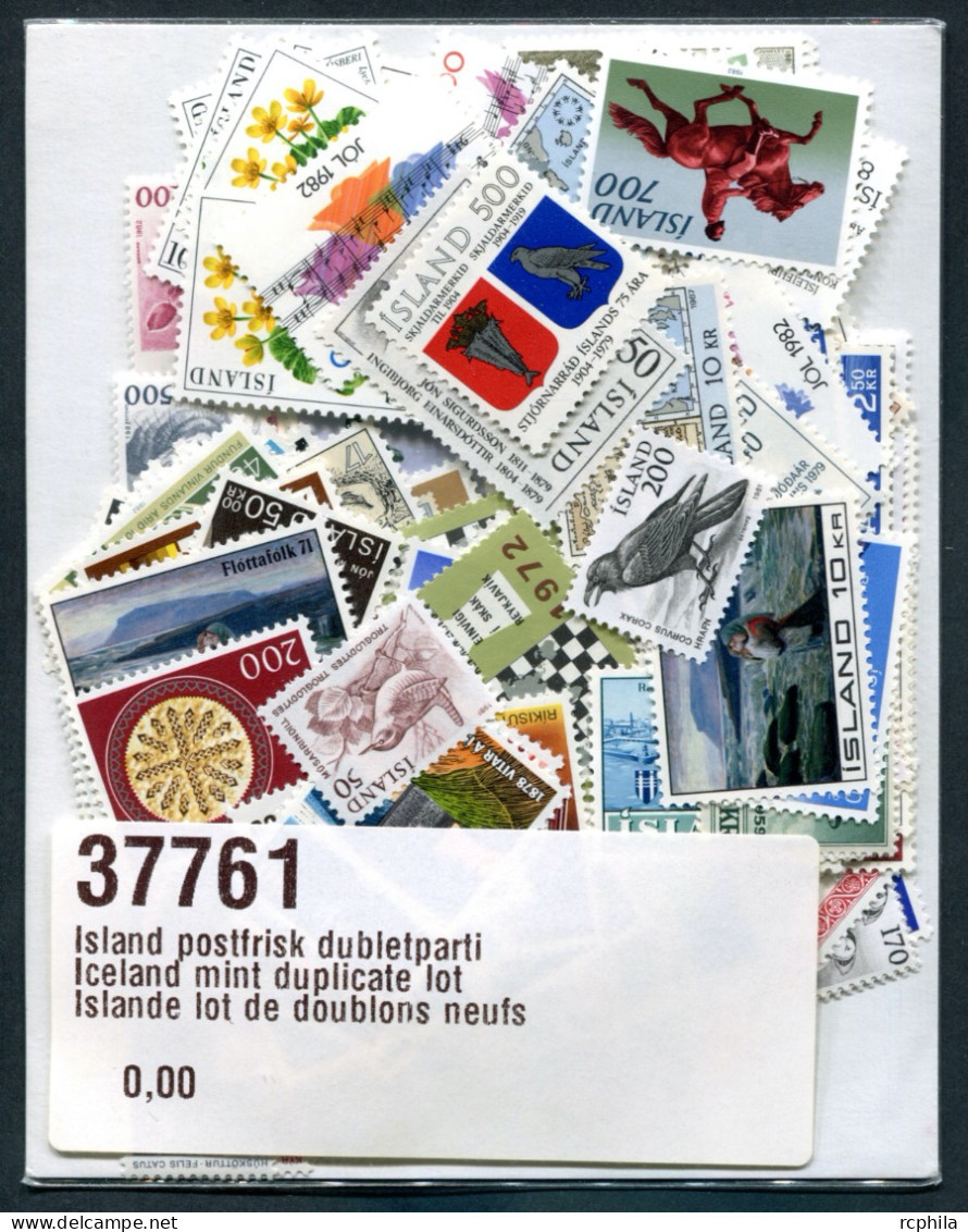 RC 27104 ISLANDE LOT DE 100 TIMBRES DE DOUBLONS NEUFS TB - Lots & Serien