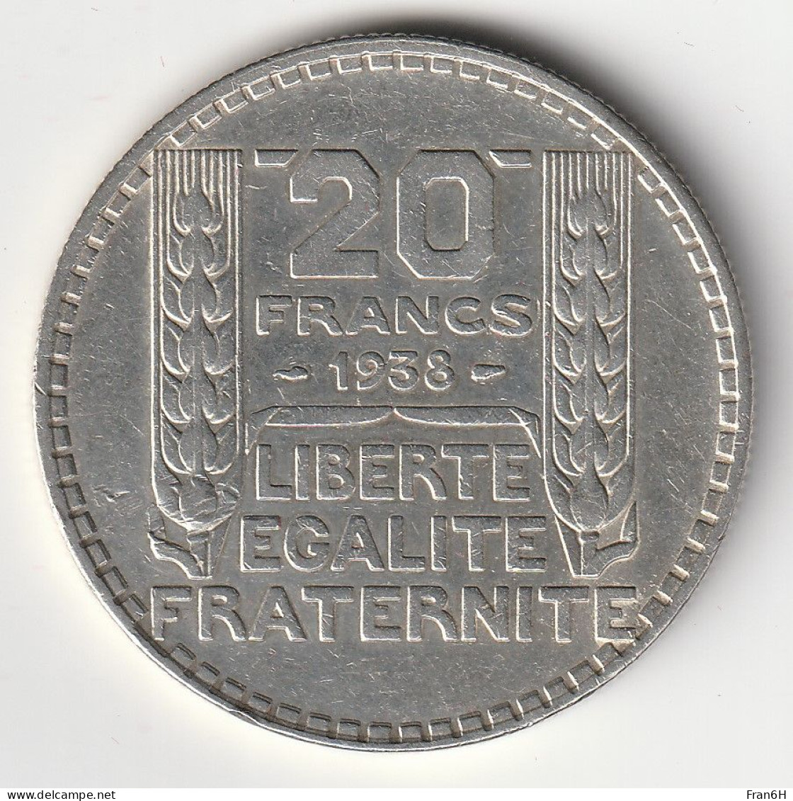 20 Francs Turin Argent 1938 - Silver - - 20 Francs