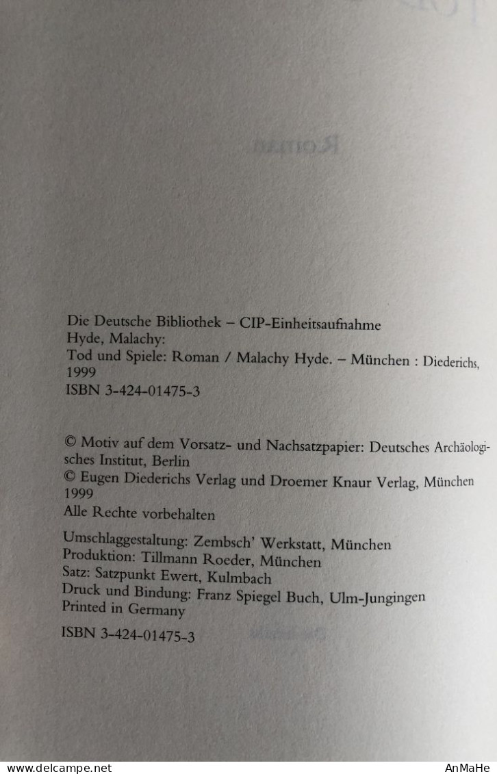 B1142 - Tod Und Spiele - Roman - Malachy Hyde - Geb. Buch - Entretenimiento