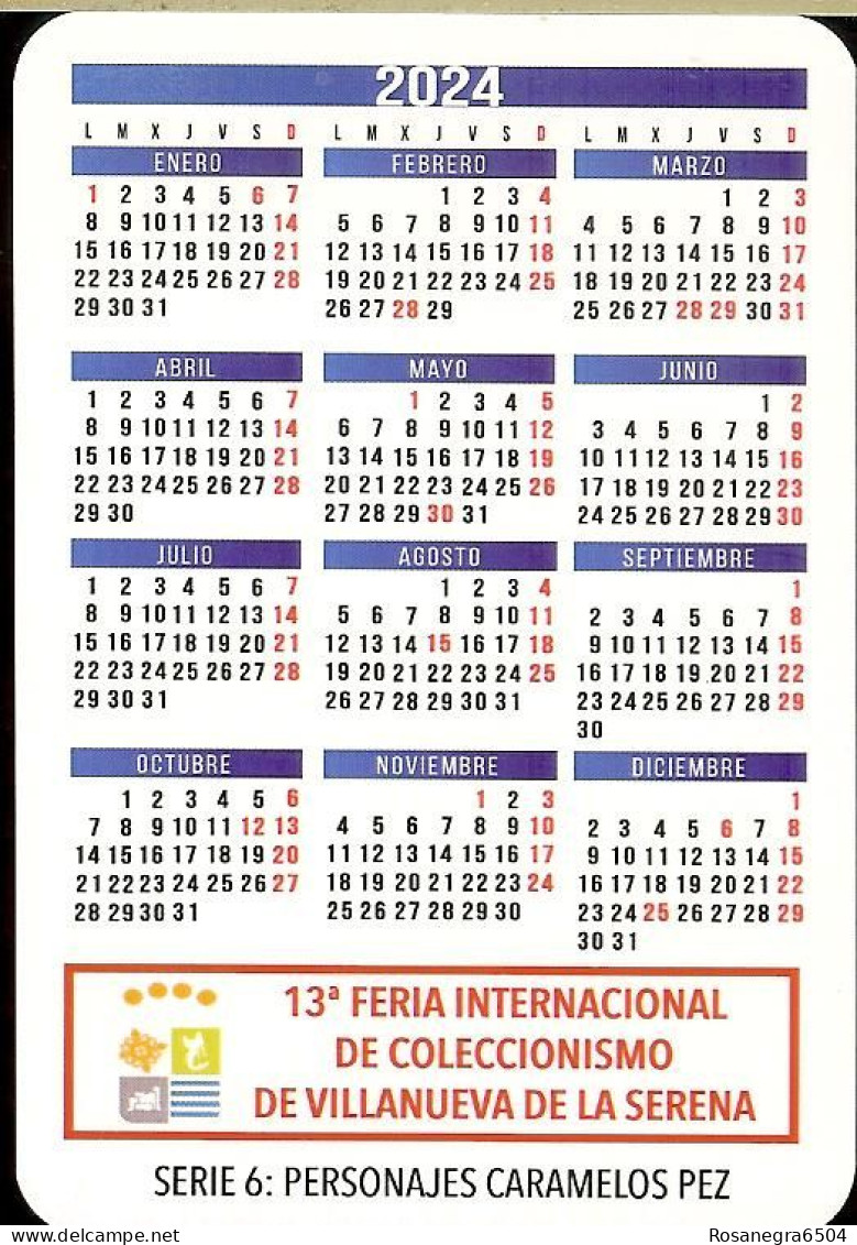 9 SPAIN POCKET CALENDARS - YEAR 2024 - PERSONAJES CARAMELOS PEZ - Tamaño Pequeño : 2001-...