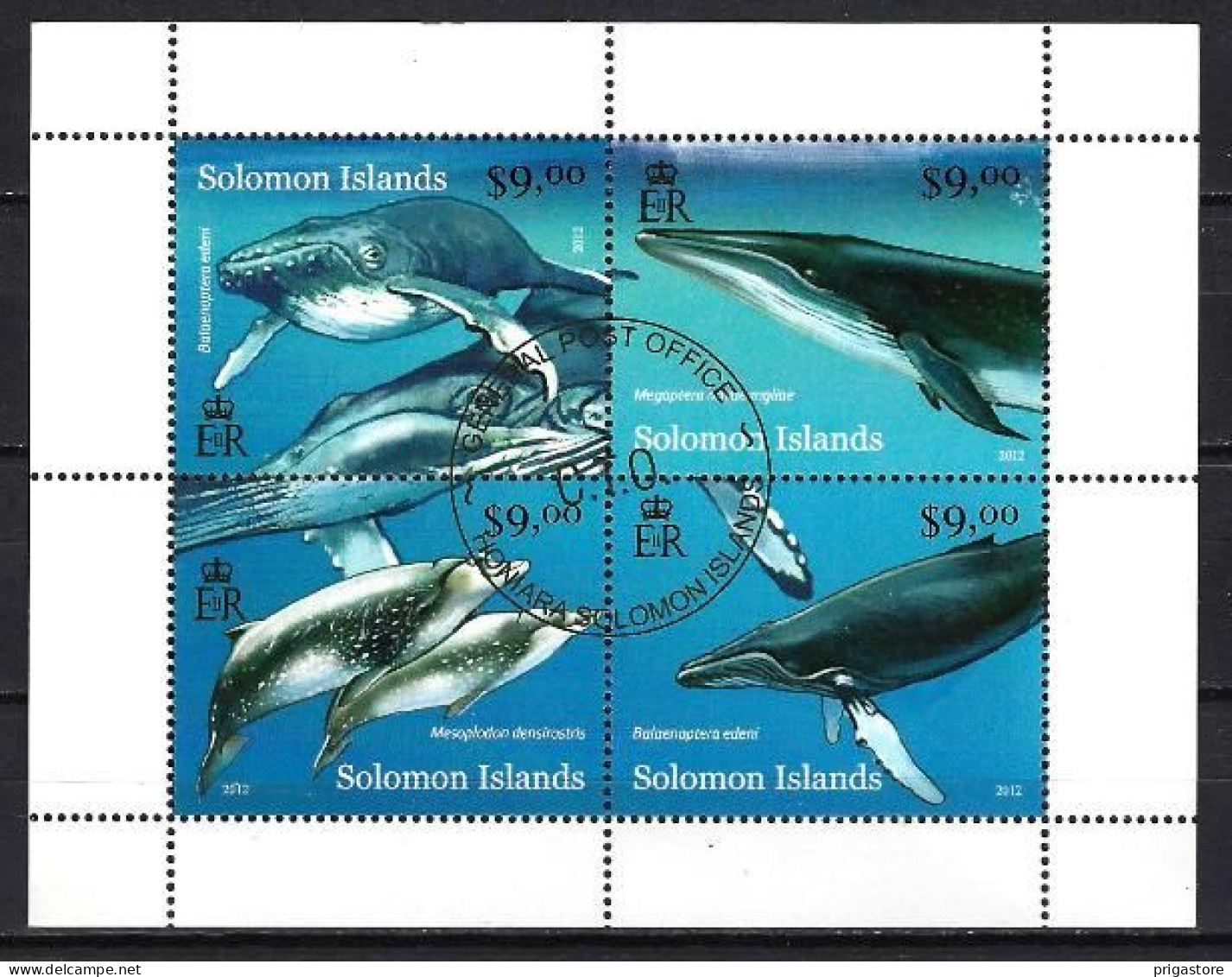 Salomon 2012 Animaux Baleines (210) Yvert N° 1331 à 1334 Oblitérés Used - Solomon Islands (1978-...)