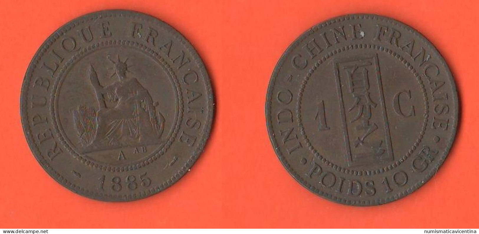 French Indocina 1 Cent 1885 A Indocina Francese Bronze Coin - Indocina Francese