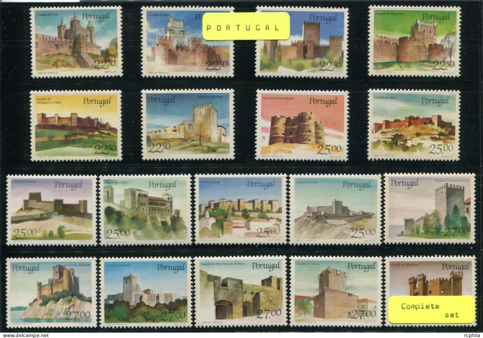 RC 27105 PORTUGAL SÉRIE CHATEAUX ÉMISE ENTRE 1986 ET 1988 NEUF ** - Unused Stamps