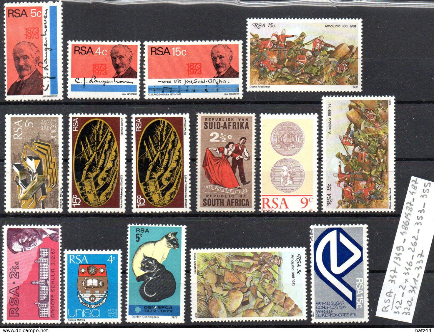 RSA AFRIQUE DU SUD Petit Lot Timbres Tous Neuf / Mint ** Musique Music Chat Cat Danse ... - Verzamelingen & Reeksen