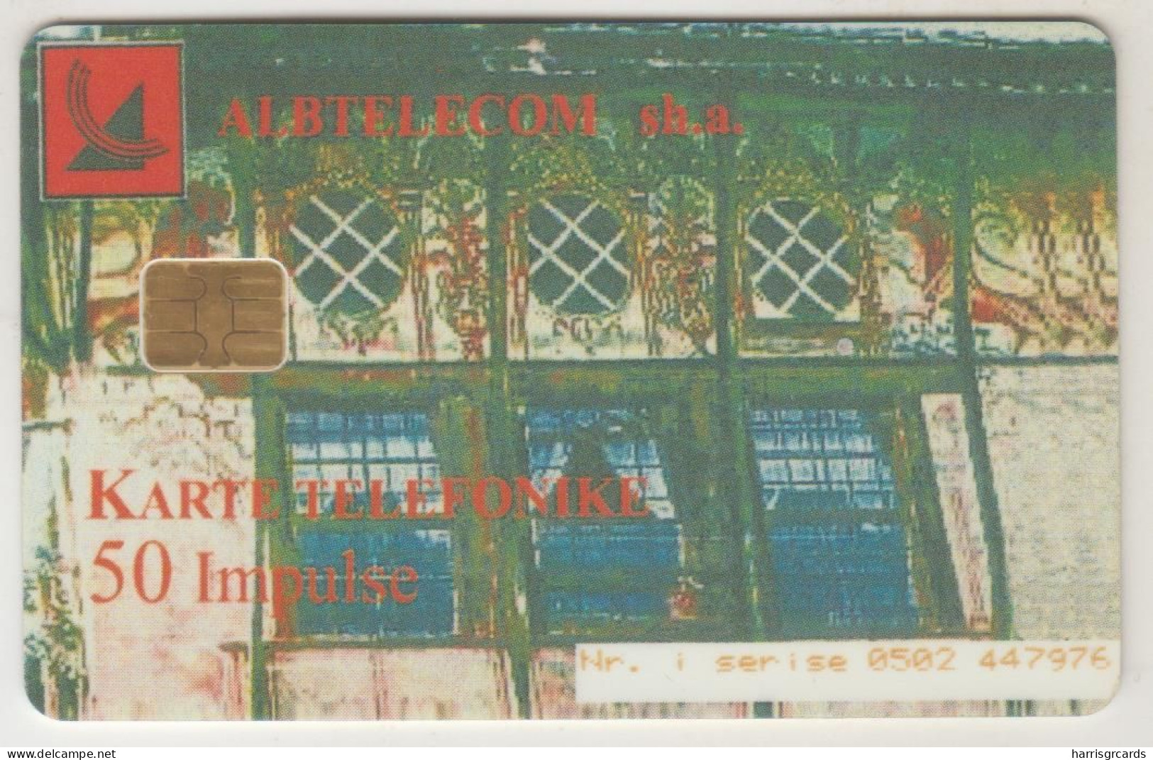 ALBANIA - Decorative Windows ,CN: Orange, 03/00, Tirage 200.000, 50 U, Used - Albanie