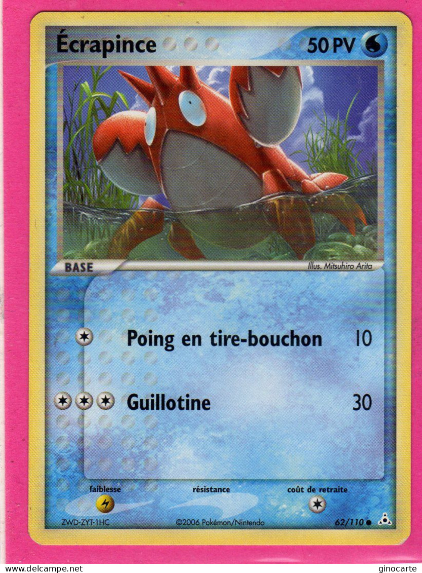 Carte Pokemon 2006 Ex Fantome Holon 62.110 Ecrapince 50pv Bon Etat - Ex