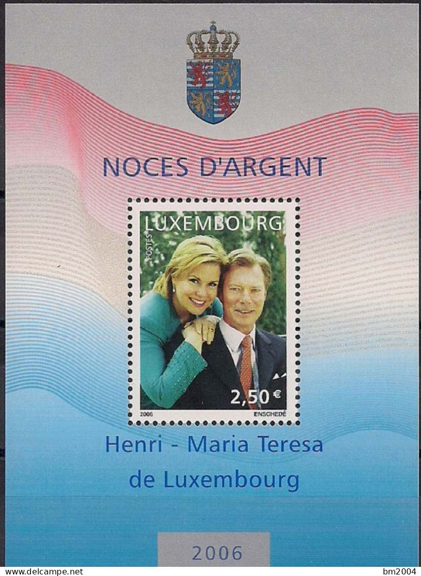 2006  Luxemburg Mi. Bl. 20**MNH Silberhochzeit Von Großherzog Henri Und Großherzogin Maria Teresa Von Luxemburg. - Neufs