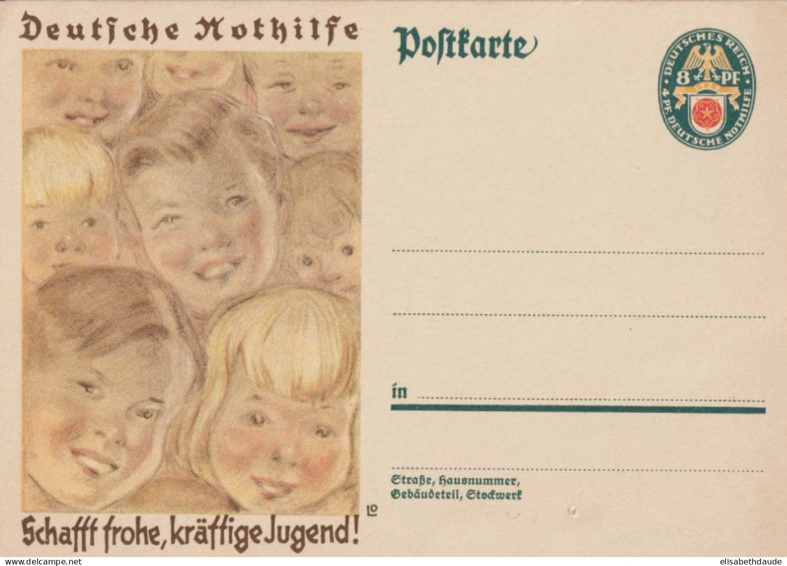 WEIMAR - 1929 - LIVRAISON GRATUITE MONDE ENTIER A PARTIR De 5 EUR - CP ENTIER POSTAL ILLUSTREE NOTHILFE - Briefkaarten