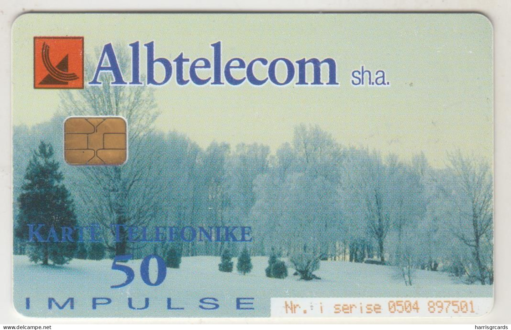 ALBANIA - Snowy Landscape ,CN: Orange, 12/01, Tirage 180.000, 50 U, Used - Albanien