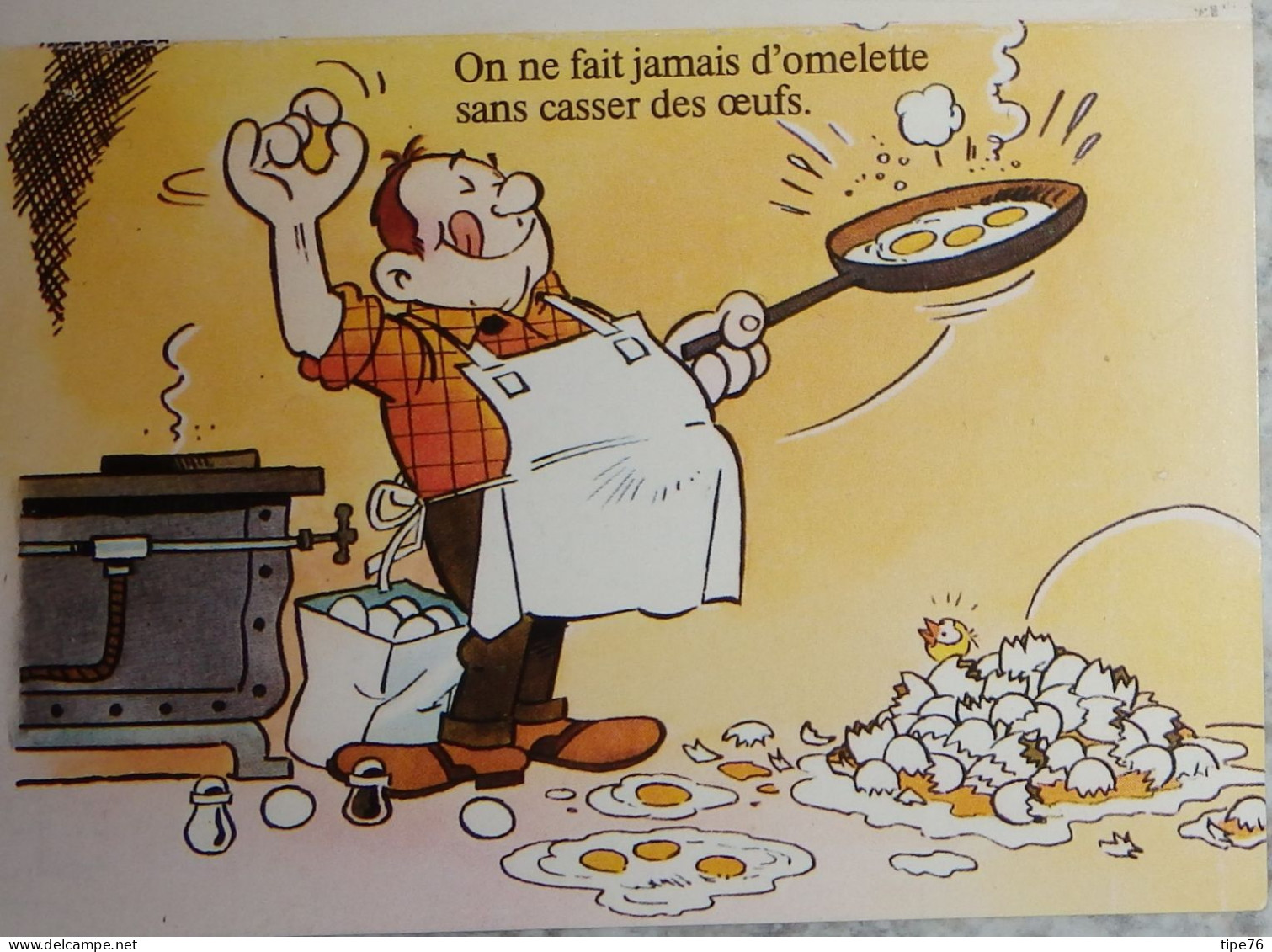 Petit Calendrier Poche Humoristique 1986 Dessin Lehideux On Ne Fait Jamais D'omelette Sans Casser  Oeufs - Eloyes Vosges - Small : 1981-90