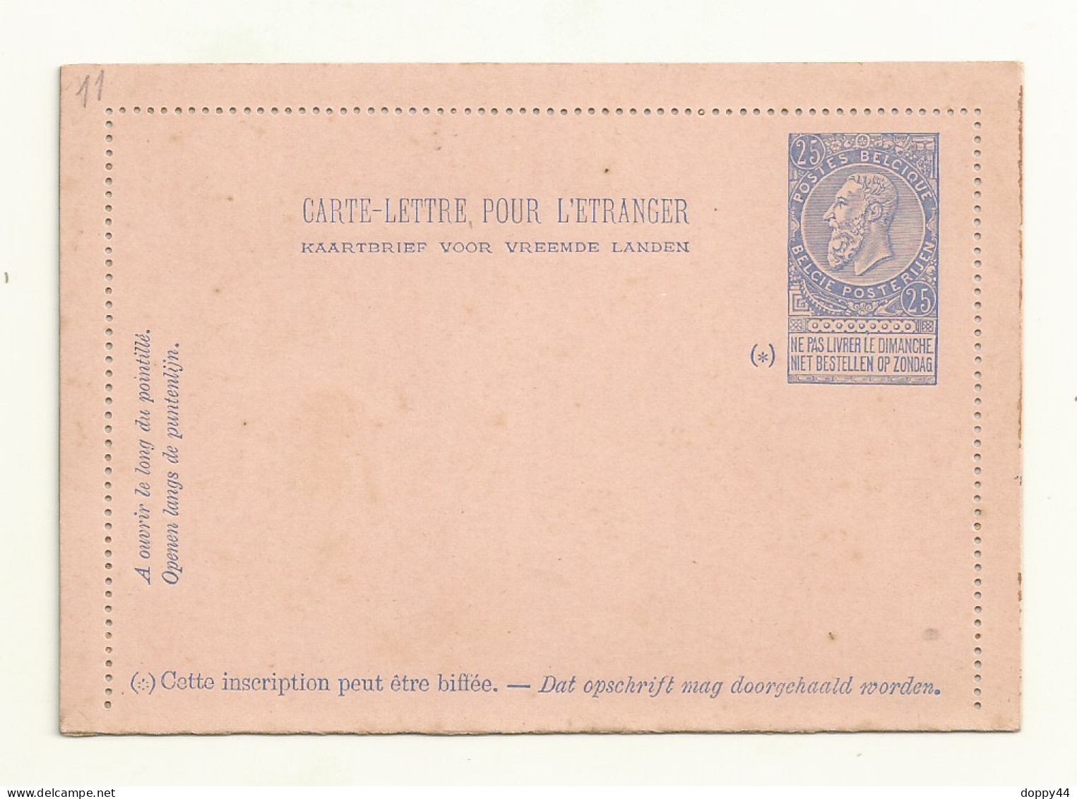 BELGIQUE CARTE LETTRE POUR L'ETRANGER NEUVE TTB. - Letter-Cards