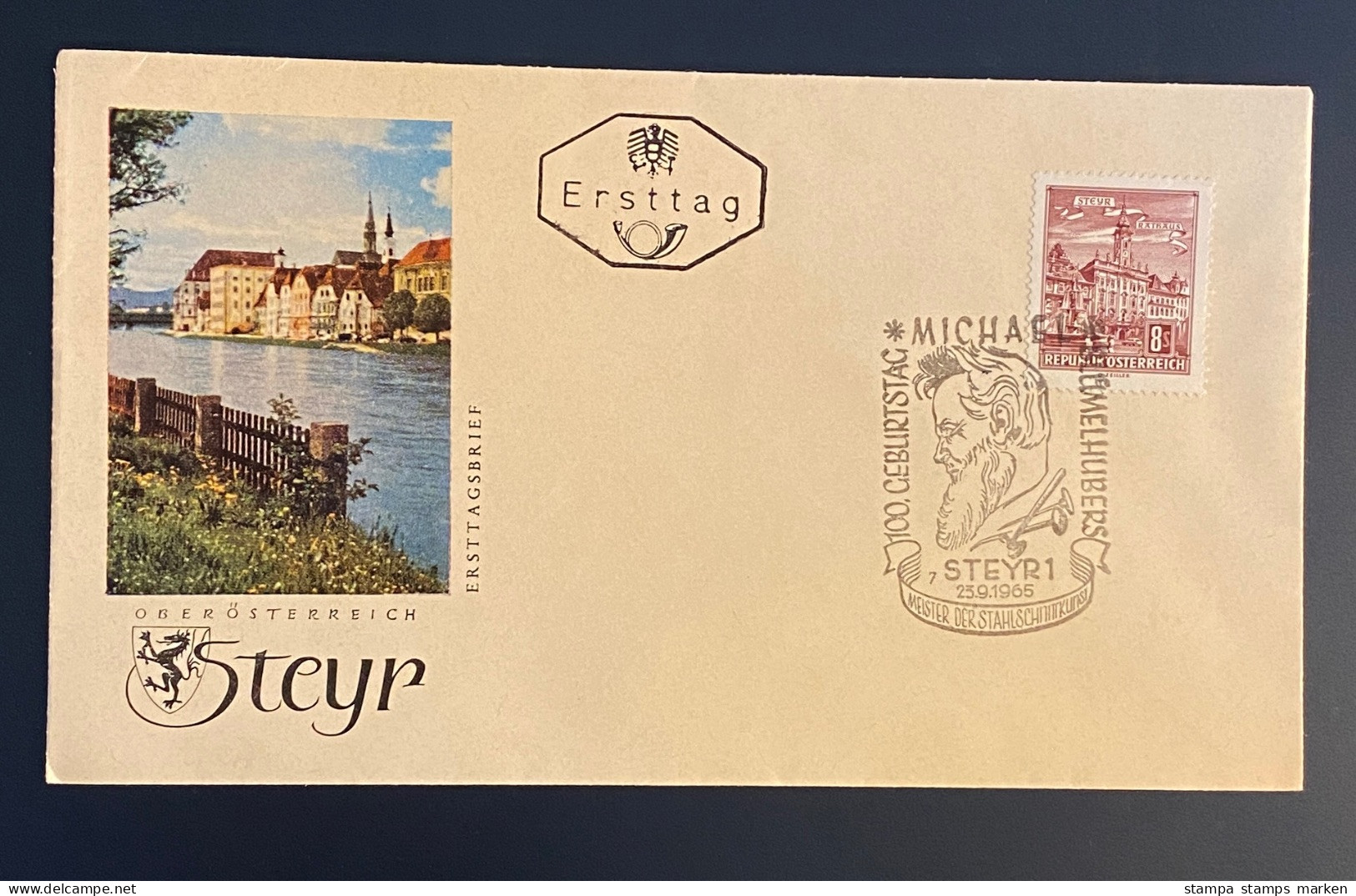 Österreich 1965 Bauten Mi. 1194 FDC Schmuckkuvert Sonderstempel Michael Blümelhubers Gestempelt/o STEYR - Storia Postale