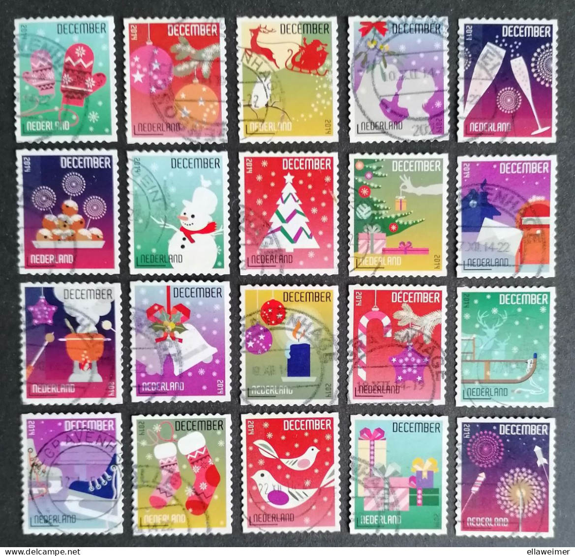 Nederland/Netherlands - Nrs. 3236 T/m 3255 - Serie Kerstzegels 2014 (gestempeld/used) - Gebraucht