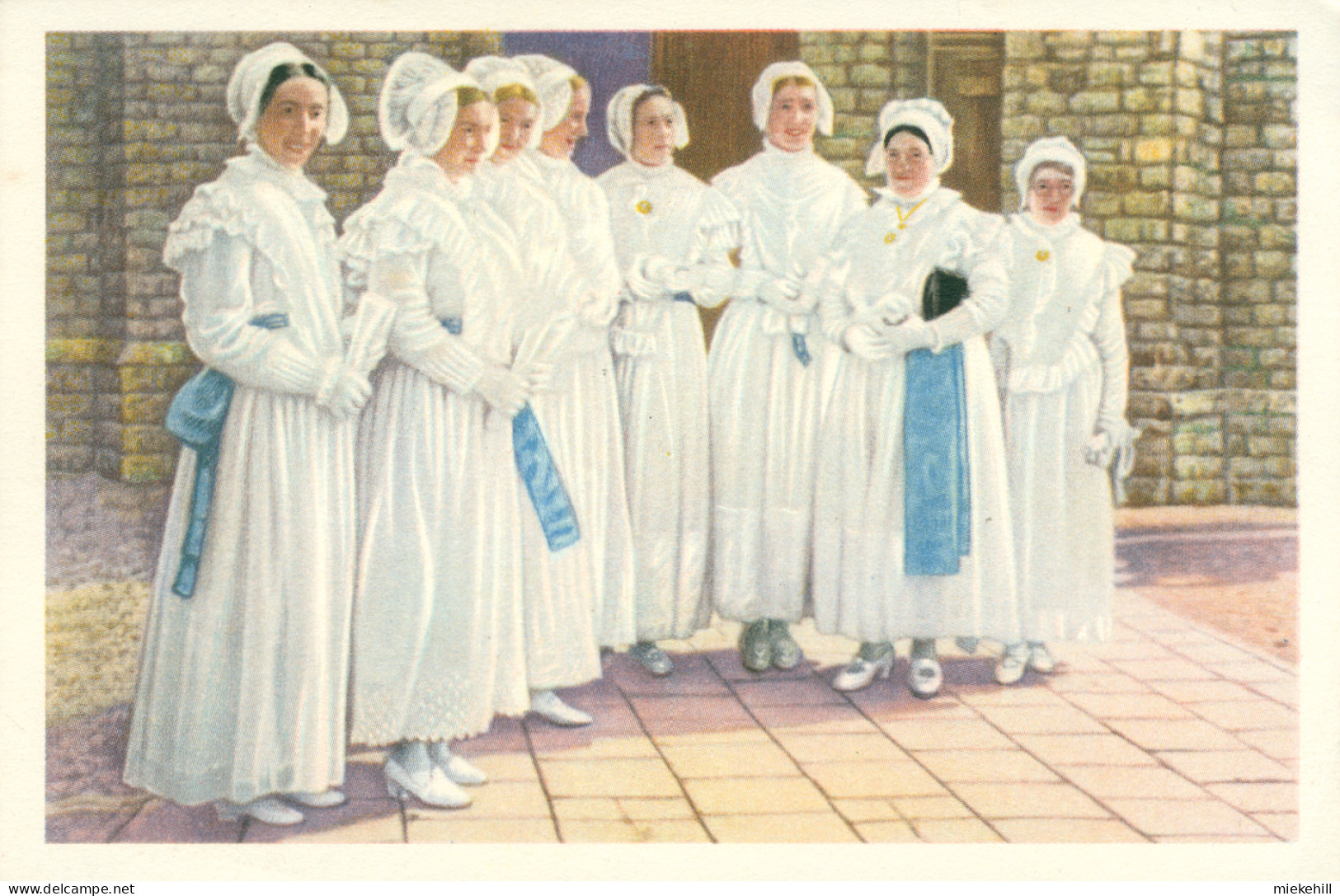 BERLAAR-MAAGDEKENS MET DE KANTEN MUTS-FILLES DE MARIE PORTANT LA COIFFE DE DENTELLE - Berlaar