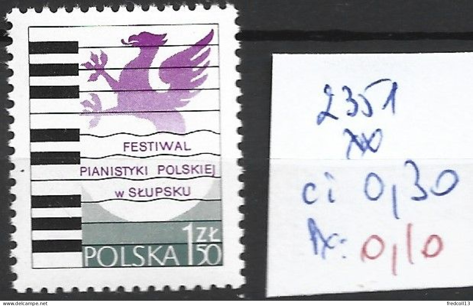 POLOGNE 2351 ** Côte 0.30 € - Ungebraucht