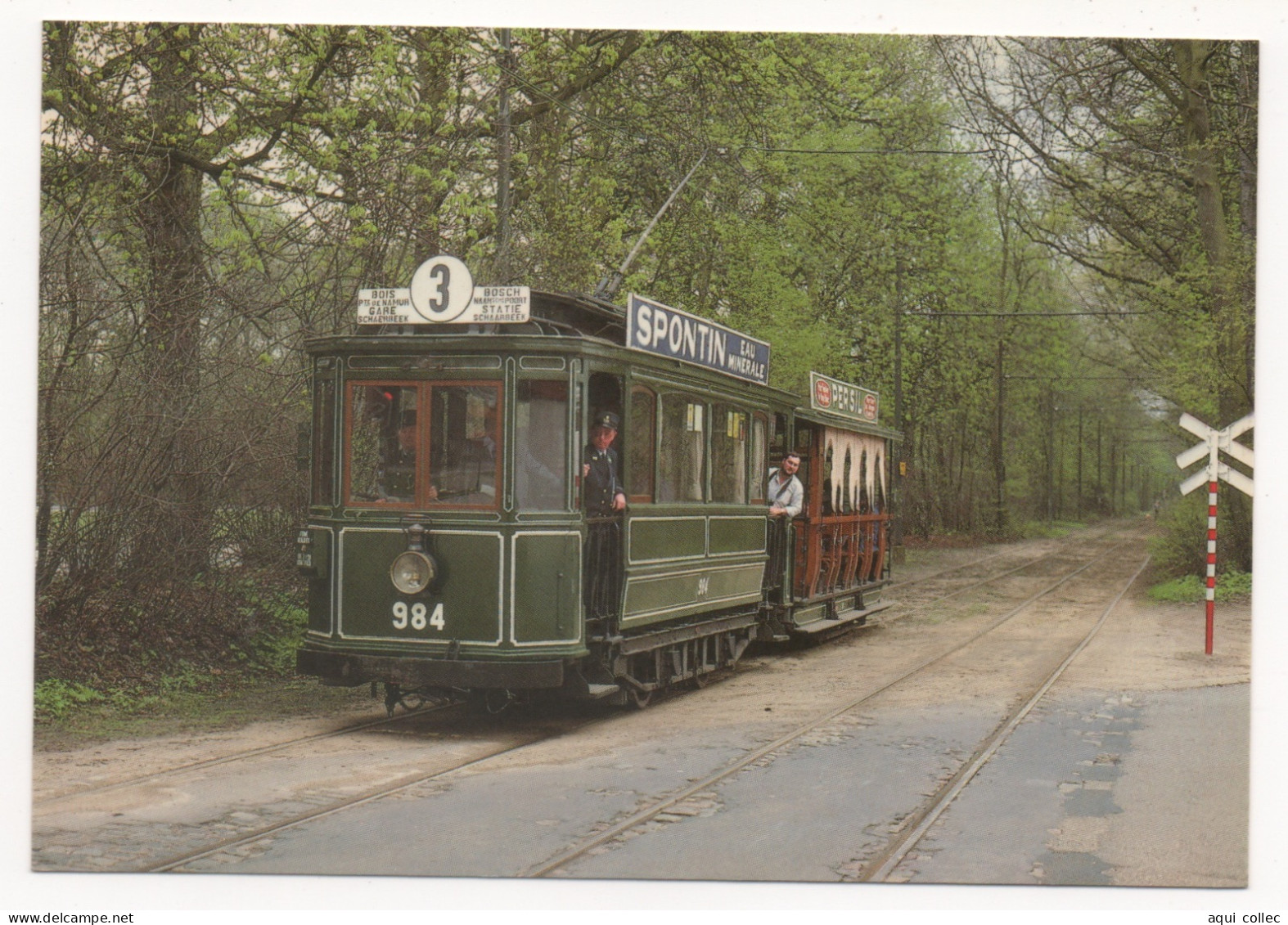 BRUXELLES-LIGNE TOURISTIQUE - MOTRICE  984  (1906 ) ET  " BALADEUSE " 301  (1901) DES" TRAMWAYS BRUXELLOIS" - Strassenbahnen