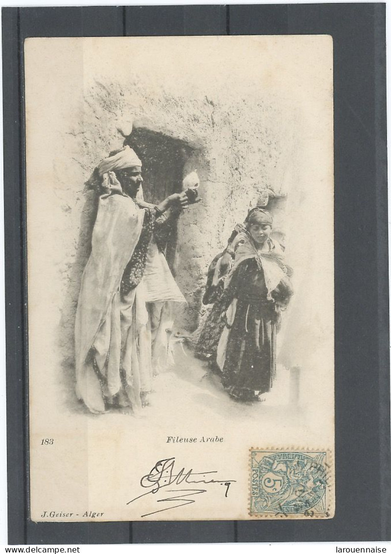 ALGÉRIE -FILEUSE ARABE - CARTE PRECURSEUR- - Métiers