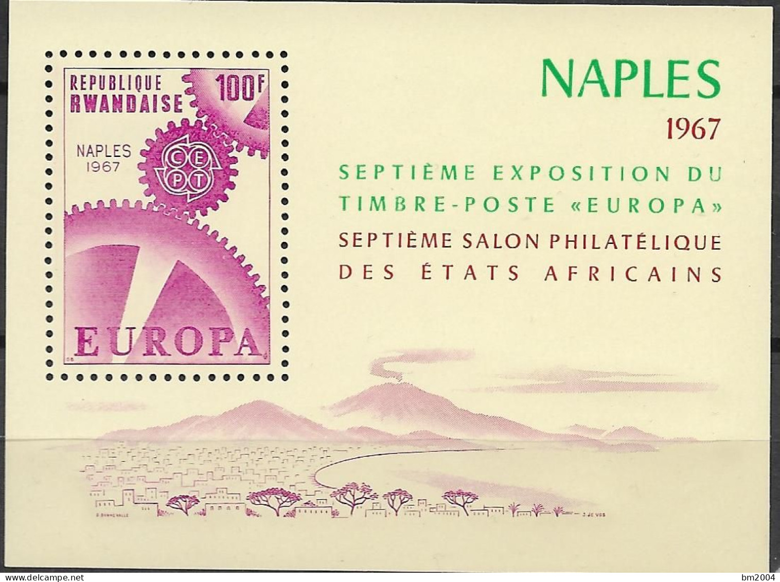 1967 Ruanda Mi. Bl. 7 + Bl. 8 **MNH   7. Briefmarkenausstellung Afrikanischer Staaten Mit „Europa“-Motiven, Neapel. - 1967
