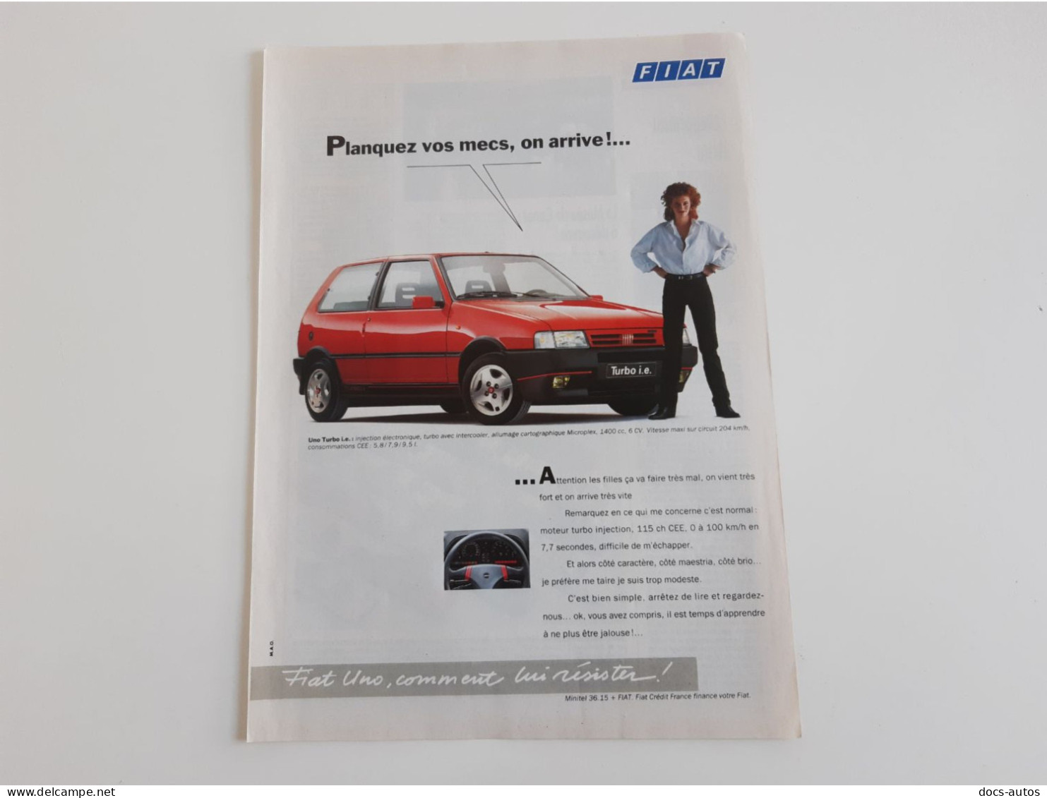 Fiat Uno Turbo - Publicité De Presse Automobile - Voitures