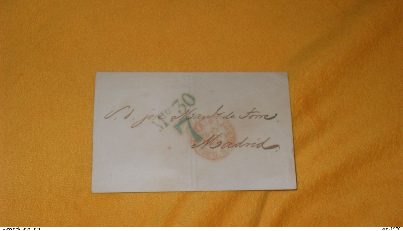 LETTRE LSC ANCIENNE DATE ?../ CACHET ROUGE BADAJOZ ESPAGNE POUR MADRID..+ CHIFFRES EN BLEU - ...-1850 Prephilately