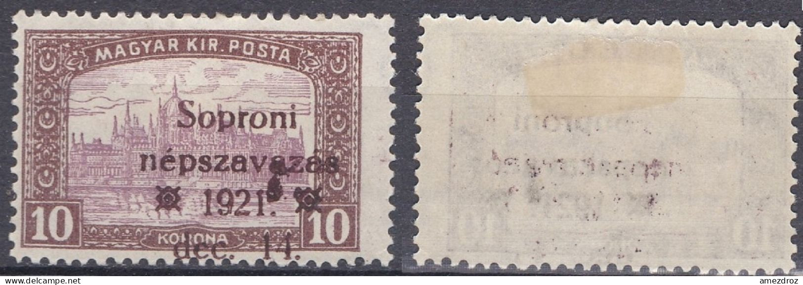 Hongrie De L'Ouest Sopron 1921 Non Emis Népszavazas Mi  XI * (K7) - Zonder Classificatie