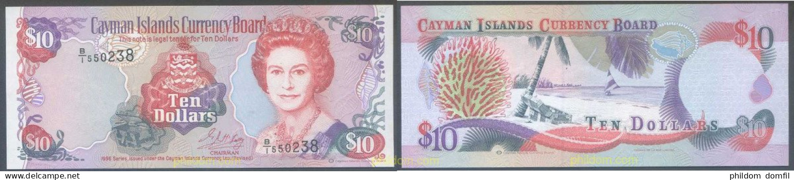 5331 CAIMAN Islas 1996 CAYMAN ISLANDS 10 DOLLARS 1996 - Caraibi Orientale