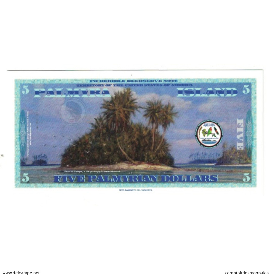 Billet, États-Unis, 5 Dollars, 2018, 2018-01-01, PALMYRA ISLAND, NEUF - Zu Identifizieren