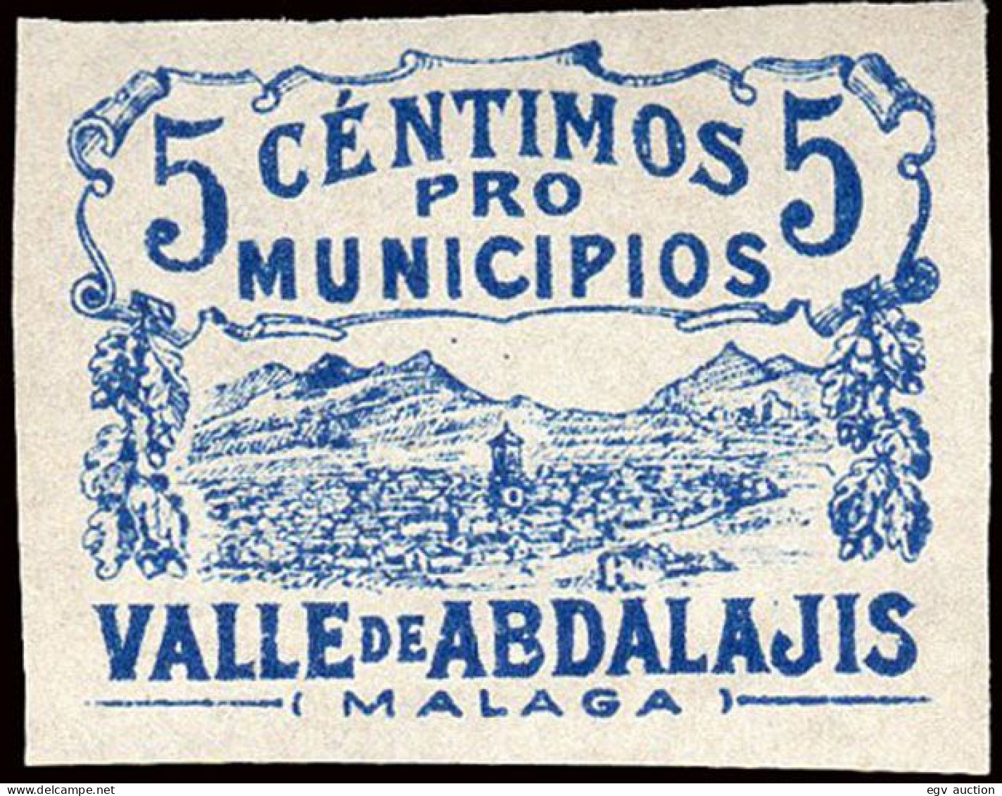 Málaga - Guerra Civil - Em. Local Nacional - Valle De Abdalajís - Allepuz ** 3 S/dentar - "5 Cts. Pro Municipios" - Nationalist Issues