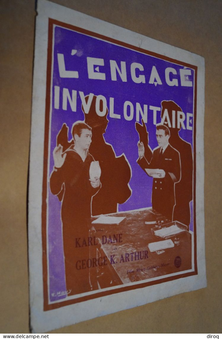 Affiche Originale De Cinéma Métro-Goldwyn Mayer,l'engagé Involontaire,32 Cm. Sur 24,5 Cm. - Affiches