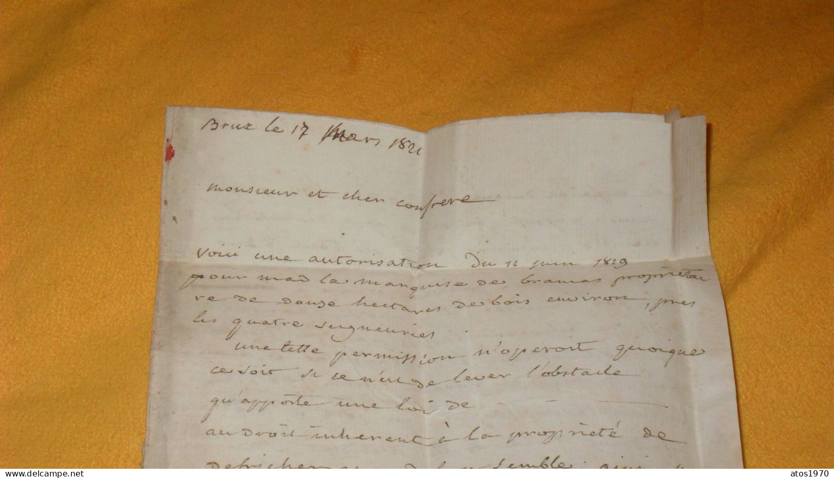 LETTRE ANCIENNE DE 1821../ MARQUE ROUGE BRUSSEL POUR CHARLEROI + TAXE ...BELGIQUE.. - 1815-1830 (Periodo Holandes)