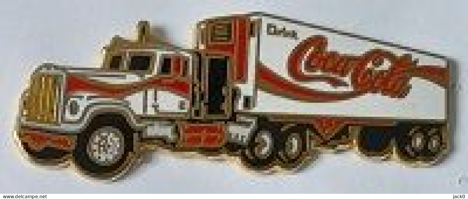 Pin' S  Double  Attaches N° 038/100,Transport  Camion  Blanc, Boisson  Coca-Cola  Drink,( 80 MmX30 Mm )voir  Description - Coca-Cola