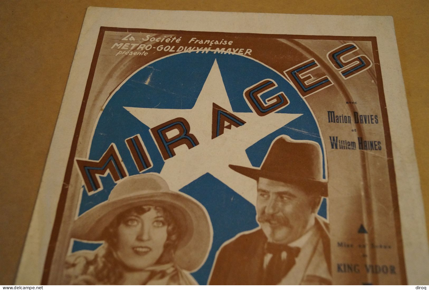 Affiche Originale De Cinéma Métro-Goldwyn Mayer,Mirages,32 Cm. Sur 24,5 Cm. - Affiches