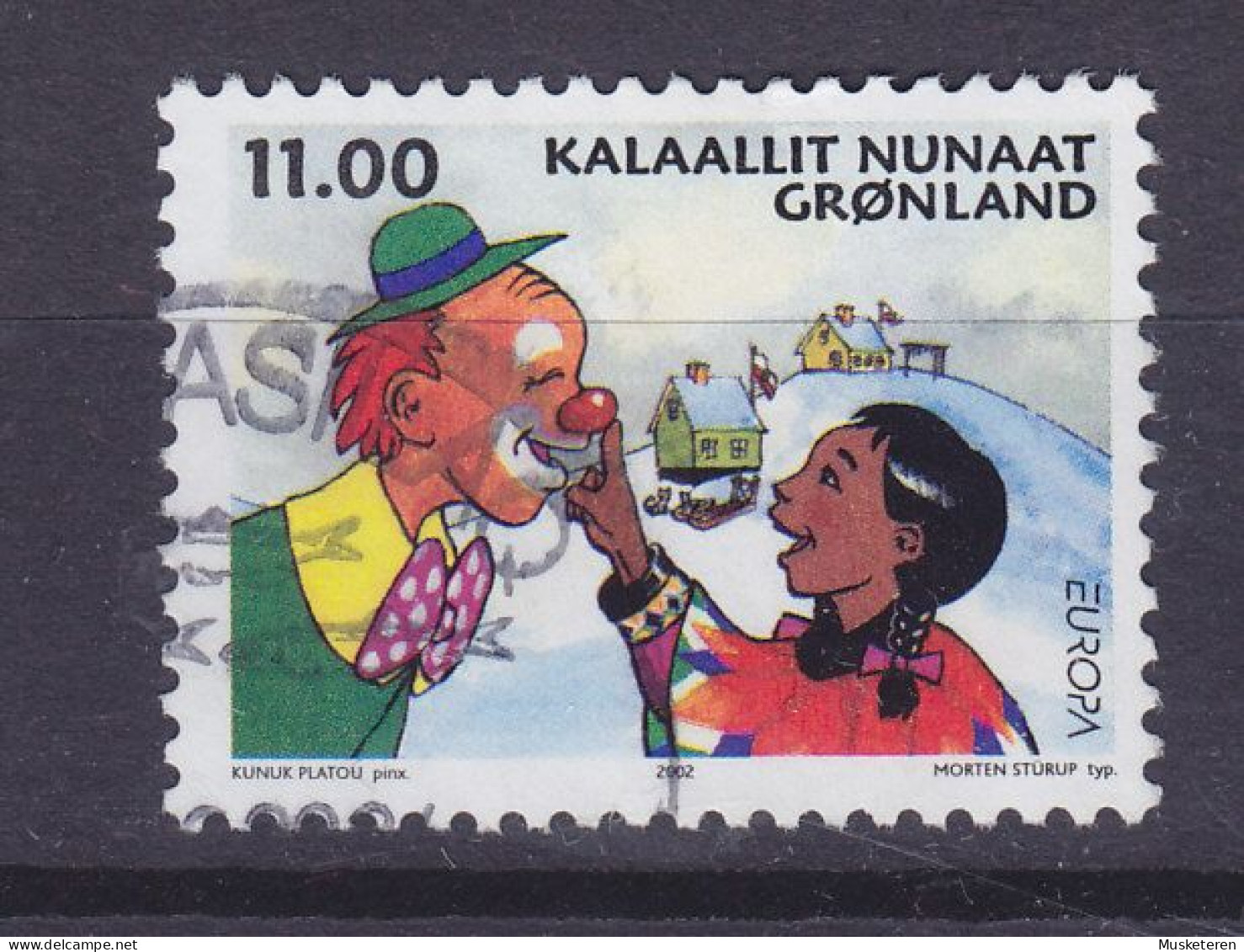 Greenland 2002 Mi. 385, 11.00 Kr Europa CEPT Zirkus Circus Clown - Gebruikt