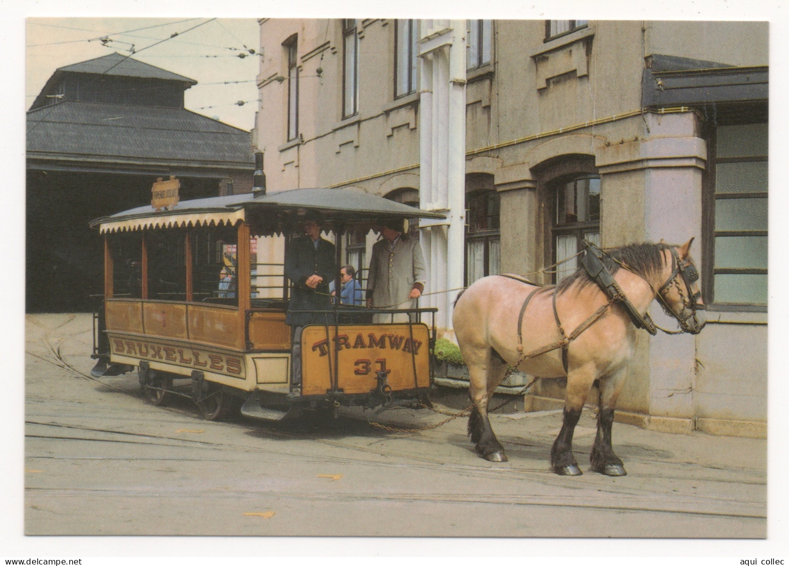 BRUXELLES-LIGNE TOURISTIQUE - VOITURE "ST-MICHEL 31 " DE LA "COMPAGNIE BRÉSILIENNE DES TRAMWAYS"-1873 - Strassenbahnen