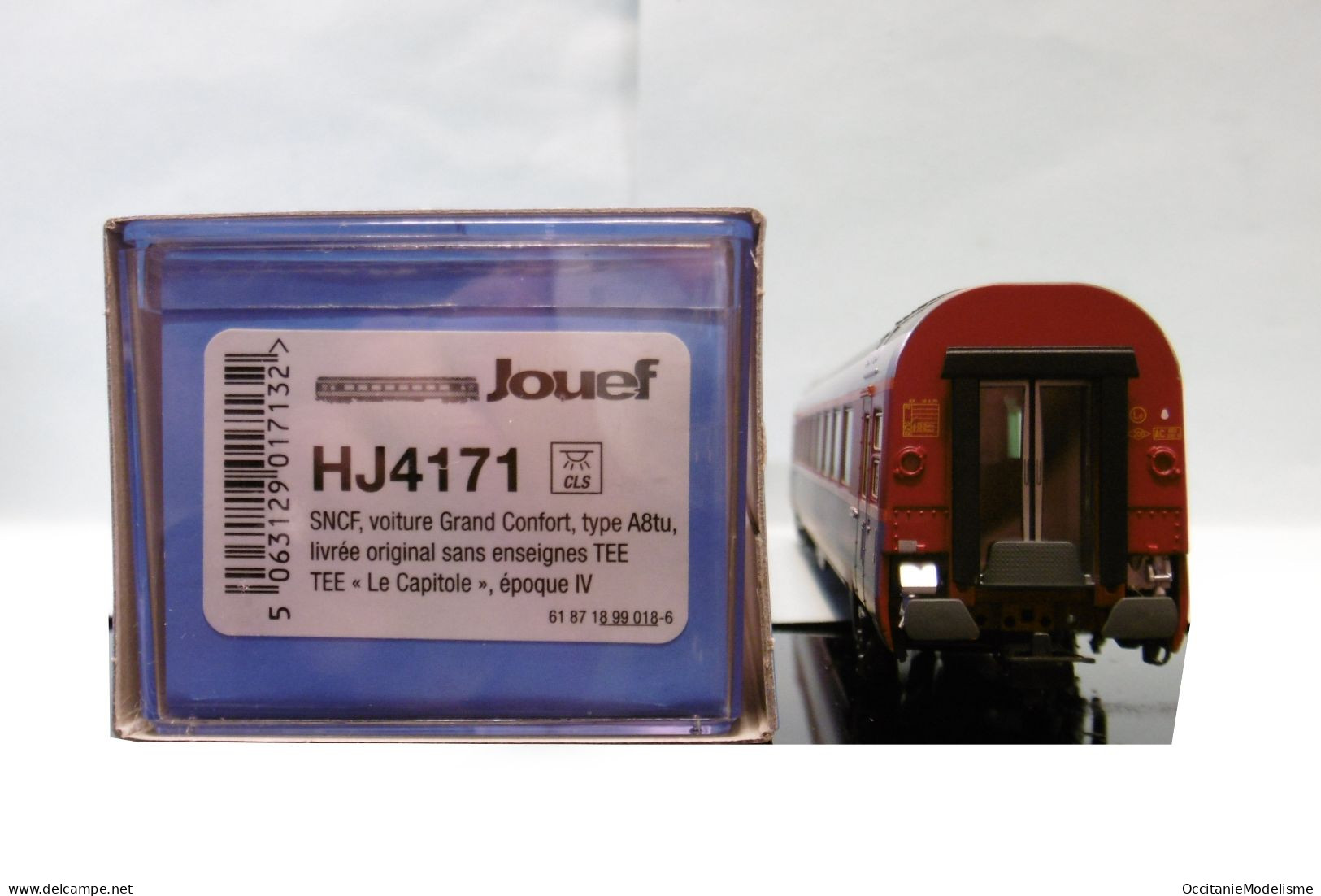 Jouef - VOITURE GRAND CONFORT CAPITOLE A8tu SNCF ép. IV Réf. HJ4171 Neuf NBO HO 1/87 - Coches De Mercancía
