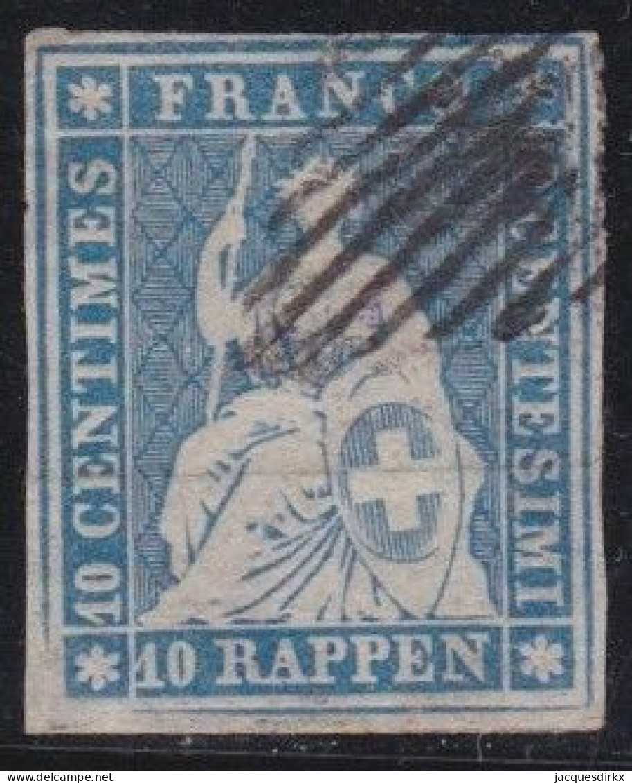 Suisse   .  Yvert  .    27d  (2 Scans)   .  Papier Mince  .     O        .    Oblitéré - Used Stamps