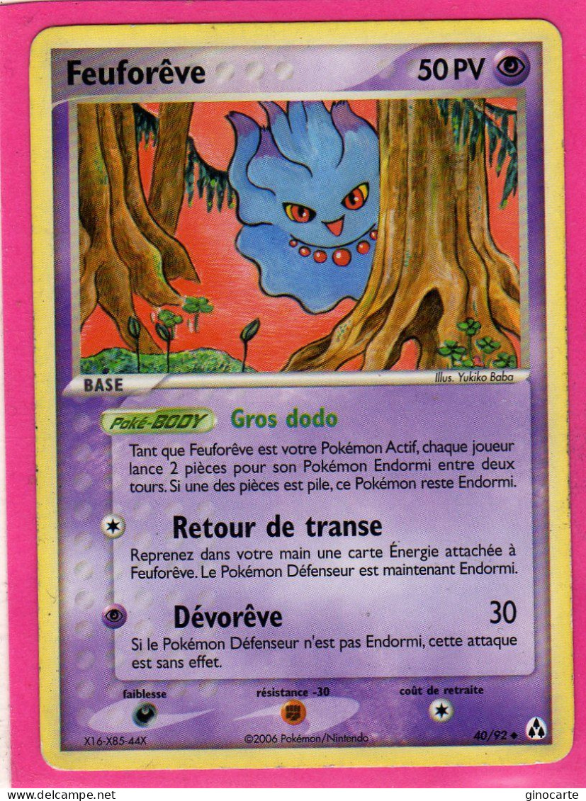 Carte Pokemon 2006 Ex Createur De Legende 40/92 Feuforeve 50pv Bon Etat - Ex
