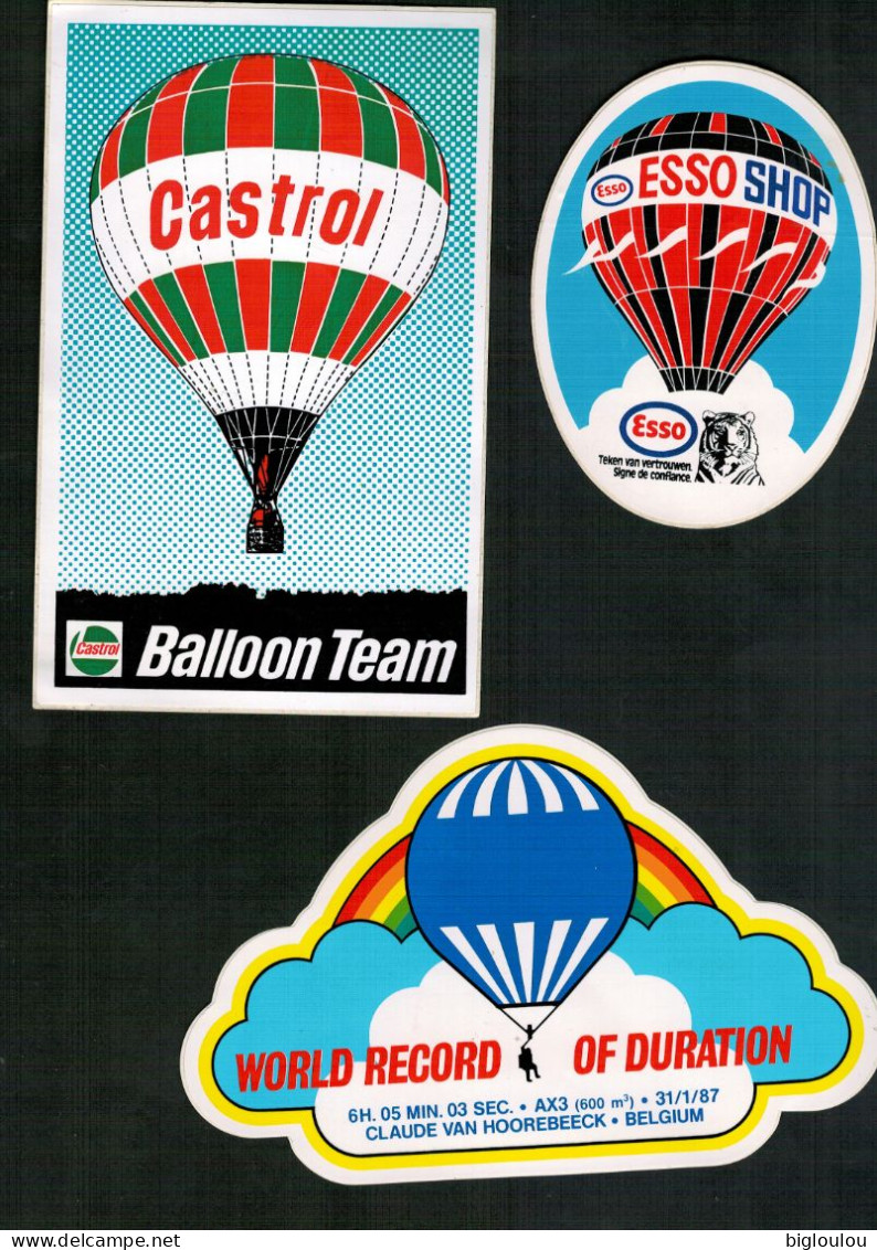 Lot De 3 Autocollants - Publicités - Ballons - Montgolfières - Pegatinas