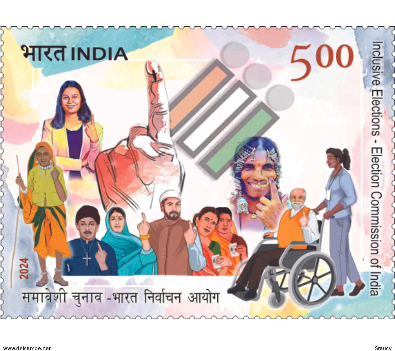 India 2024 ELECTION COMMISSION Of INDIA 1v Stamp MNH As Per Scan - Nuevos