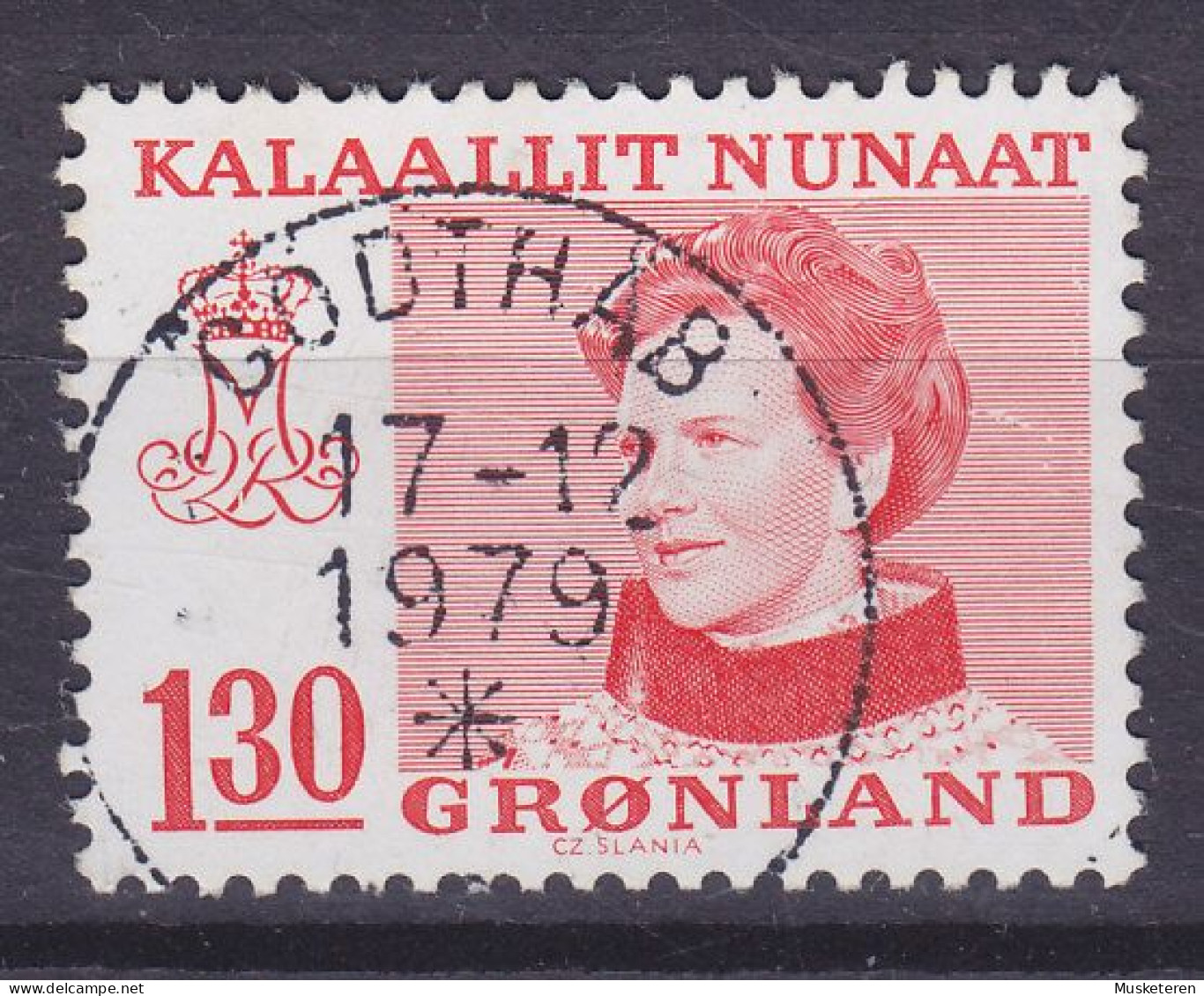 Greenland 1979 Mi. 113, 1.30 (Kr) Queen Margrethe II. (Cz. Slania) Deluxe GODTHÅB Cancel !! - Gebruikt