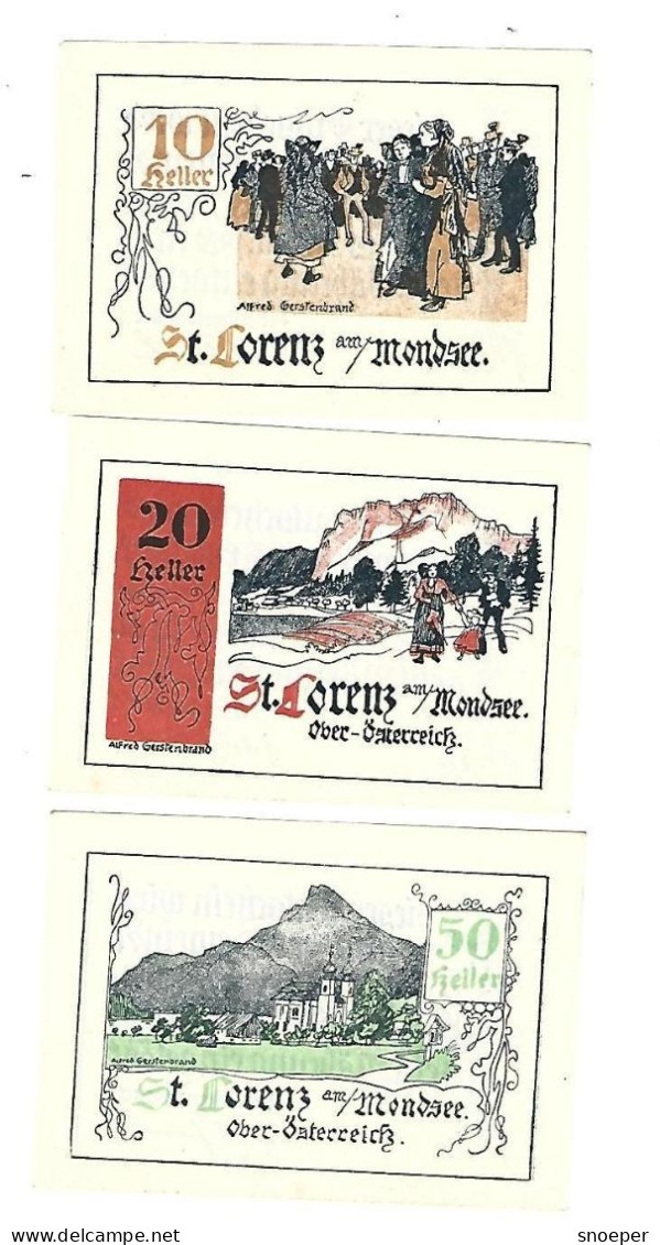 **Austria Notgeld St  Lorenz  Am  Mondsee Serie Compleet   904/1a  Cat Val 3 Euro - Oesterreich