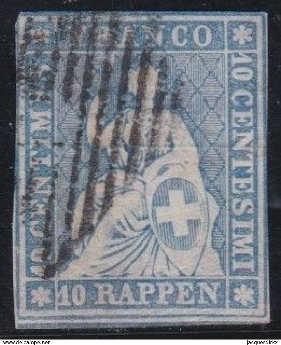 Suisse   .  Yvert  .    27a  (2 Scans)   .  Papier Moyen   .     O        .    Oblitéré - Used Stamps