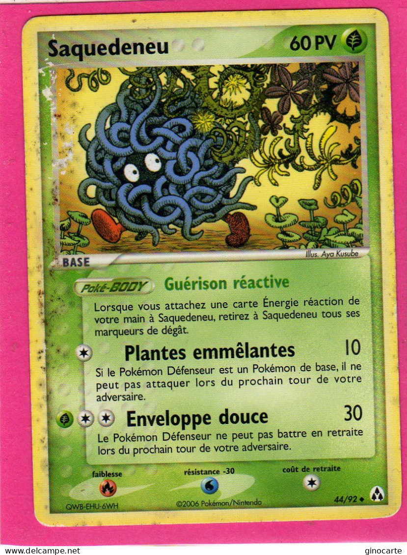 Carte Pokemon 2006 Ex Createur De Legende 44/92 Saquedeneu 60pv Abimée - Ex