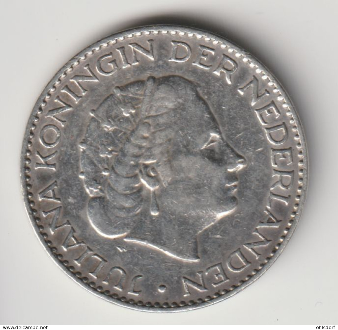 NEDERLAND 1956: 1 Gulden, Silver, KM 184 - 1948-1980: Juliana