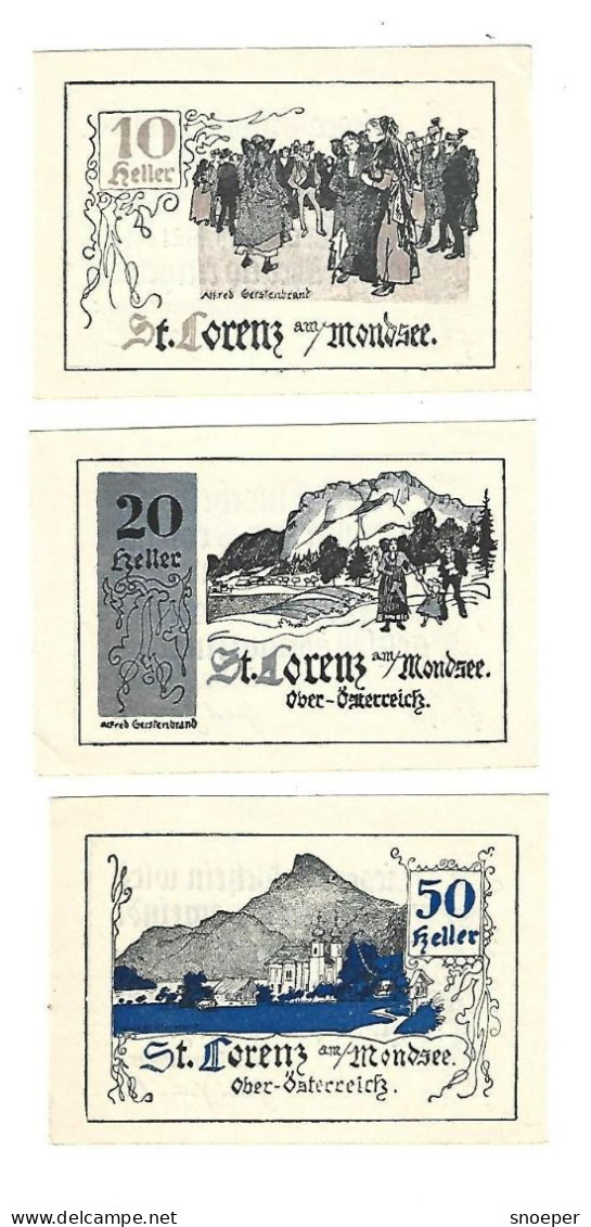 **Austria Notgeld St  Lorenz  Am  Mondsee Serie Compleet   904/1b  Cat Val 6 Euro - Oesterreich